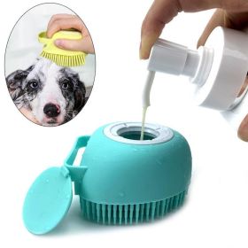 Bathroom Puppy Big Dog Cat Bath Massage Gloves Brush Soft Safety Silicone Pet Accessories for Dogs Cats Tools Mascotas Products (Color: Pink)