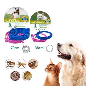 Boxed Anti Flea And Tick Dog Collar Dog Antiparasitic Collar Cat Mosquitoes Insect Repellent Retractable Deworming Pet Accessories (Color: Pink)