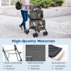 Double Pet Stroller Foldable 3-in-1 Dog Stroller with 2 Detachable Carriers